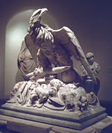 Sculpture of Roman eagle and weapons, probably from General Messalla's mausoleum